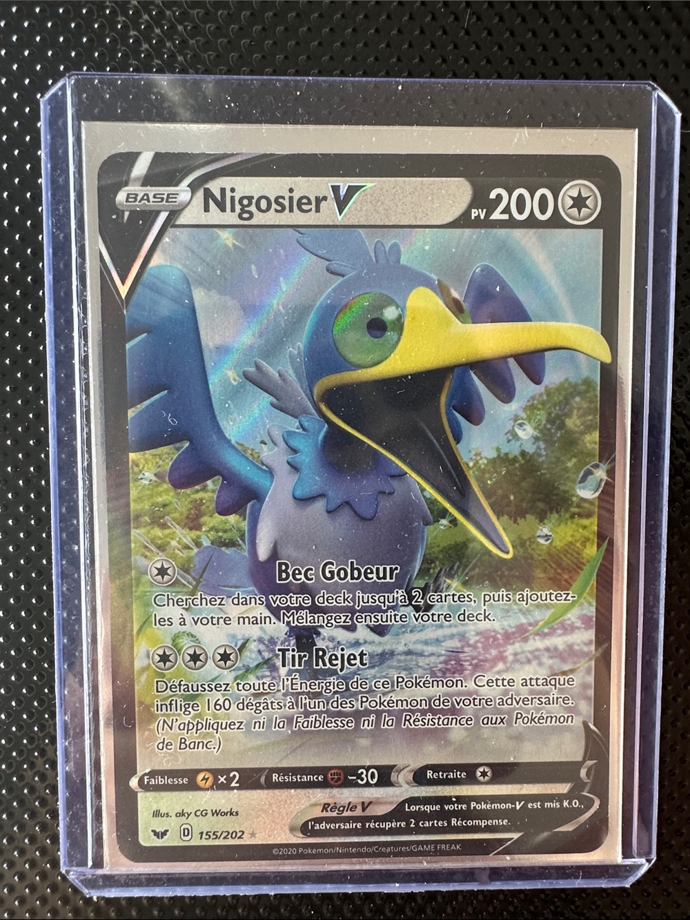 Nigosier V Pokémon Card - Blue & Yellow Holographic FRENCH RARE NM